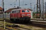 218 835-7 steht im Vorfeld vom Leipziger Hbf. am 13.06.14.