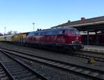 NESA 218 155-0 ( 9280 1218 155 -0 D-NESA ) mit einem Bauzug in Gera am 24.2.2024       