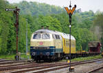 Vom 18.05.2023 bis 21.05.2023 fanden die Eisenbahntage im Eisenbahnmuseum Schwarzenberg statt. Dabei war unter anderen 218 003 zu bestaunen wie sie etwas abseits vom Festbereich vor sich hin schlummerte. 