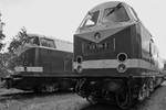 Die Diesellokomotiven 119 199-8 & 118 731-8 steht im Eisenbahnmuseum Weimar.