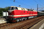 Lokportrait von 119 158 des Eisenbahnmuseums Nürnberg, am 22.06.2019 im Sonderzugeinsatz für die Dampflokfreunde Berlin e.V. (Berlin macht Dampf),auf der Fahrt von Berlin nach Nürnberg, aufgenommen im Bahnhof Saalfeld.