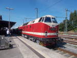 Bereits am Vormittag traff der erste Störtebekersonderzug,aus Berlin Schöneweide,mit der 119 158,am 13.Juli 2019,in Bergen/Rügen ein.Der Zug fuhr weiter bis Binz und fuhr als Leerpark