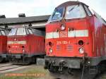 Loks der Baureihe 219 im ehem. Bw Weimar  2002