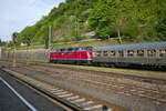 V200 033 am 29.4.18 mit dem Sonderzug Merzig-Trier im Rahmen des Dampfspektakel in Karthaus.