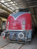 Die Diesellokomotive V 200 017 Mitte September 2018 im Eisenbahnmuseum Bochum-Dahlhausen.