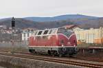 Lokomotive V 200 007 am 05.12.2015 in Wernigerode am Brocken.