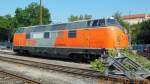 221 105 der RTS im Bahnhof Tbingen abgestellt.Aufgenommen am 8.7.2013