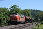 221 105-0 mit einem Schotterzug bei Unteressendorf 27.5.17