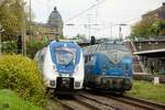 442 652 als RB48 & 221 136-5 in Wuppertal Steinbeck, April 2024.