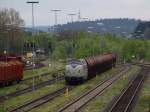 V 270.09 der SGL steht am 15.5.2010 mit einem Gterzug in Hof.