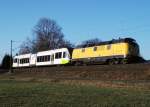 Wieder einmal ist V270.06 mit einem Stadtler GTW Triebzug bei Halach Richtung Kronach unterwegs.