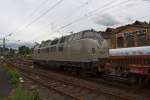 V270.09 der SGL Schienen-Gter-Logistik GmbH fhrt am 17.07.2011 von Betzdorf/Sieg in Richtung Siegen los.