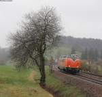 221 134-0 als Tfzf 93707 (Basel Bad Rbf-Rottweil) bei St.Georgen 20.4.13