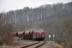 V270.10 (92 80 1221 124-1 D-SGL) mit Schotterzug 92186 beim Schottern am 23.03.2013 in Amberg (Strecke Amberg - Schnaittenbach)