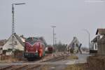 V270.10 (92 80 1221 124-1 D-SGL) beim Umsetzen des Schotterzuges am 23.03.2013 in Hirschau (Strecke Amberg - Schnaittenbach)