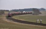 V270.10 (92 80 1221 124-1 D-SGL) mit Schotterzug 92188 am 23.03.2013 bei Burgstall (Strecke Amberg - Schnaittenbach)