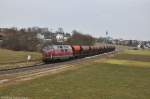 V270.10 (92 80 1221 124-1 D-SGL) mit Schotterzug 92188 am 23.03.2013 in Gebenbach (Strecke Amberg - Schnaittenbach)