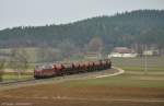 V270.10 (92 80 1221 124-1 D-SGL) mit Schotterzug 92188 am 23.03.2013 bei Godlricht (Strecke Amberg - Schnaittenbach)