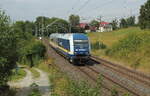 Am 18.08.2024 wurde der Reisezugwagen mit der 223 081 von Schwandorf nach Neumark in die Werkstatt überführt. Der Zug konnte nahe Jößnitz fotografiert werden,