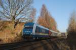 223 070 (Arriva) mit Alx 86013 bei Reuth b. Erbendorf (17.12.2007)