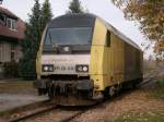 Kaum zu glauben.Am 1.11.2010 stand die Siemens Dispolok ER 20-010 in Bad Langensalza Ost.Sie brachte 25 leere Slowakische Getreidewagen.