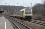 Dispolok ER 20-004 rollt mit einem Gterzug durch Kln-West. Aufgenommen am 05/02/2011.