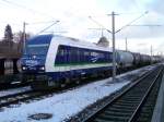 223 152 fuhr am 15.01.12 mit einem Kesselzug in Richtung Hof, hier in Reichenbach/V. oberer Bahnhof.