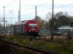 Am 23.10.2013 kam OHE 270080 (223 101) mit einem Holzzug aus Richtung Hannover. Hier in Stendal machte sie Kopf und fuhr dann wieder Richtung Niedergrne weg.
