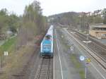 223 071 durchfährt hier gerade am 06.04.2013 den Bahnhof Oberkotzau.
Sie war Zuglok des Alex von Hof nach München.
