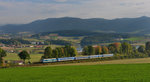 223 066 mit einem ALX am 03.10.2015 bei Klöpflesberg. 