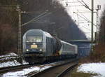 Siemens PCW7 ER20-2007 kommt die Kohlscheider-Rampe hoch mit einem englischer Triebwagen nach Aachen-Talbot  aus Richtung