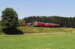 225 030 und 217 020 mit FZ 56717 vor Rohrbach (02.07.2008)