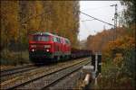 225 117 (9280 1225 117-1 D-DB) und 225 101 (9280 1225 101-5 D-DB) brummen mit Stahl aus Duisburg vermutlich nach Hoesch Hohenlimburg. (04.11.2010)