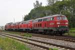 Die 225 030-6 , 225 806-8 , 225 xxx-x und 233 662-6 in Mhldorf am 02,08,10