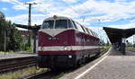 Eisenbahnbau- und Betriebsgesellschaft Pressnitztalbahn mbH, Jöhstadt (PRESS) mit ihrer  118 719-4  (NVR:  92 80 1228 719-1 D-PRESS ) am 08.07.24 Durchfahrt Bahnhof Magdeburg Neustadt.