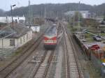 Mit einem Schotterzug aus Mukran kam,am 06.April 2014,überraschend die 228 321,von Cargo Logistik Rail Service Gmbh,in den Bahnhof von Bergen/Rügen.Hier übergab die Lok den Zug an die