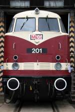MEG 201 war bei den 3. Geraer Eisenbahnfrühling in Gera zusehen. Foto 03.05.2014 
