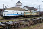 Blick am 27.03.2016 ins ehemalige BW Nordhausen  auf die noch recht frisch lackierte ITB 228 412-3 (ehemals InfraLeuna205) neben der 293 909-8 erwischen konnte.