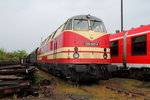Die C’C‘ Lokomotive 228 321-6 der Cargo Logistik Rail-Service GmbH, Barleben (CLR) zu Gast beim 13. Eisenbahnfest in Berlin-Schöneweide am 17.09.2016.
Die Maschine wurde 1968 in der LKM Babelsberg unter der Fabriknummer 280125 gefertigt.

