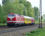 Im Sandwich zwischen MEG  U-Boot  301( 92 80 1229 120-1 D-MEG)und MEG 304(218 390)befand sich dieser Messwagen.Leipzig-Thekla 29.04.2014.