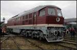 131 072-1, auch bekannt als  Ludmilla , fhrt auf die Drehscheibe (ex DR, Leihgabe DB Museum; Eisenbahnfest des TEV zum Weimarer Zwiebelmarkt, Weimar 10.10.2009)