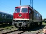 754 101 steht am 19.08.06 auf dem Festgelnde des Bw Lutherstadt Wittenberg. Dort fand an diesem Wochenende das Bw-Fest statt. Kann mir jemand sagen, ob die Baureihe 754 zu DB Systemtechnik gehrt?