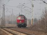 W 232.03 der ITL auf der Bahnstrecke zwischen Wuhlheide und Biesdorf.