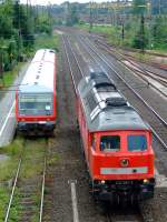 232 587 und 628 535 am 10.6.09 in Duisburg-Entenfang