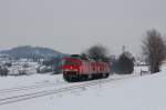 232 693 + 232 589 als Lokzug bei Sulzbach-Rosenberg am 15.02.2010. Ein Gru an den Lokfhrer!