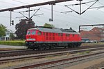 Einfahrt am 27.05.2015 von 232 469-7 als Lokzug in den Bahnhof von Padborg. Die  Ludmilla  weilte im Grenzbahnhof zu Dänemark für Personalschulungen für die Marschbahnumleiter.