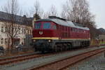 Umsetzen der 132 334 in Schwarzenberg am 16.12.2017 