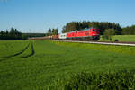 232 262 und 232 609 mit einem Miltärzug nach Grafenwöhr bei Marktleuthen, 27.05.2017