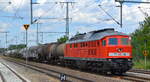 DB Cargo AG (D) mit  232 618-9  [NVR-Nummer: 92 80 1232 618-9 D-DB] und einem gemischten Güterzug am 02.06.21 Durchfahrt Bf. Golm (Potsdam).