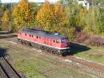 Ludmilla 232 701-3 ( 9280 1232 701-3 D-GERA ) auf dem Weg zum Feierabend in der neuen Eisenbahnwelt in Gera am 16.10.2024